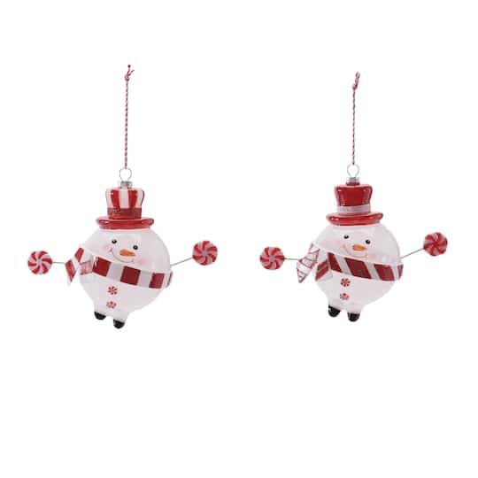 Melrose 5" Snowman with Candy Ornaments, 6ct.
